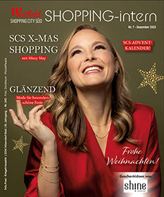 Missy May am Cover des Shopping Intern Magazin. Weihnachten SCS 2023